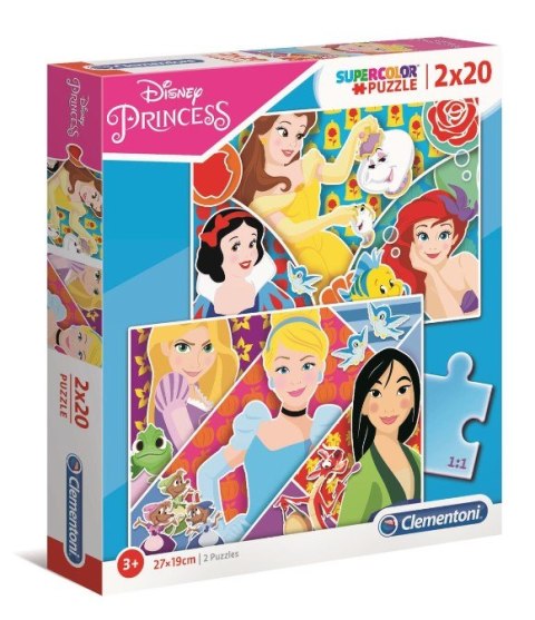 CLE.puzzle 2x20 Princess super kolor 24766