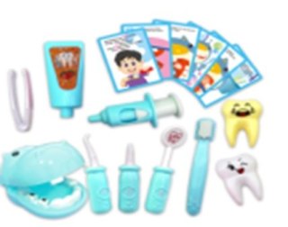 KX6686_1 Dentysta zestaw lekarski hipopotam niebieski
