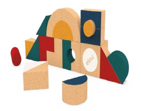 ND19_EL-810449 Ekologiczne klocki korkowe - Klocki - 18 sztuk