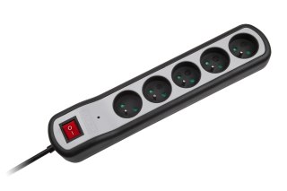 URZ3063-3W Listwa zasilająca Rebel 5 gniazd z przełącznikiem (3m, 3x1,5mm)