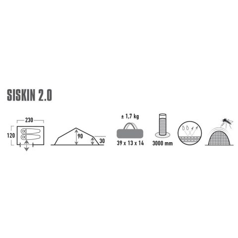 ND05_N0923 10184 Namiot High Peak Siskin 2 zielono-czerwony 10184