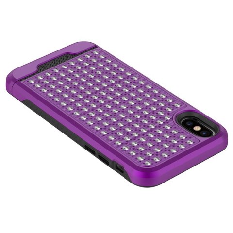 ND38_DLST-IPHX-PUBK Zizo Star Diamond Hybrid Cover - Etui iPhone X (Purple/Black)