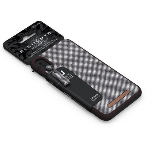 ND38_E20294 Nordic Elements Saeson Idun - Materiałowe etui iPhone XR (Dark Brown Pattern 1)