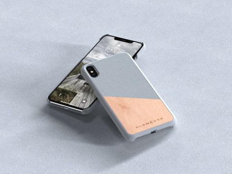 ND38_E20308 Nordic Elements Original Hel - Drewniane etui iPhone Xs Max (Light Grey)