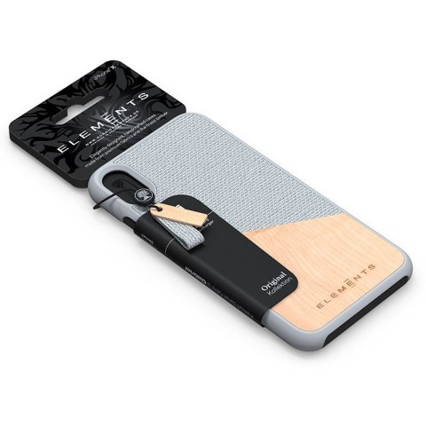 ND38_E20308 Nordic Elements Original Hel - Drewniane etui iPhone Xs Max (Light Grey)