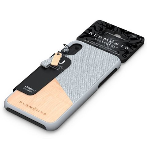 ND38_E20308 Nordic Elements Original Hel - Drewniane etui iPhone Xs Max (Light Grey)