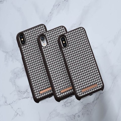 ND38_E20315 Nordic Elements Saeson Idun - Materiałowe etui iPhone Xs Max (Dark Brown)