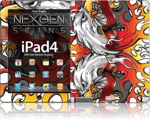 ND38_IPAD40009 Nexgen Skins - Zestaw skórek na obudowę z efektem 3D iPad 2/3/4 (Iron Eagle 3D)
