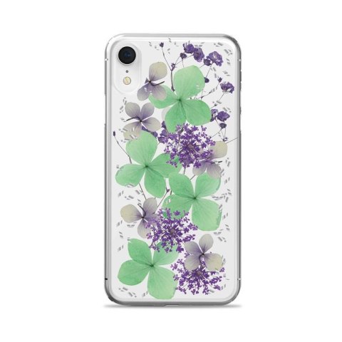 ND38_IPCX61HIPPIEC5GRN PURO Glam Hippie Chic Cover - Etui iPhone XR (prawdziwe płatki kwiatów zielone)