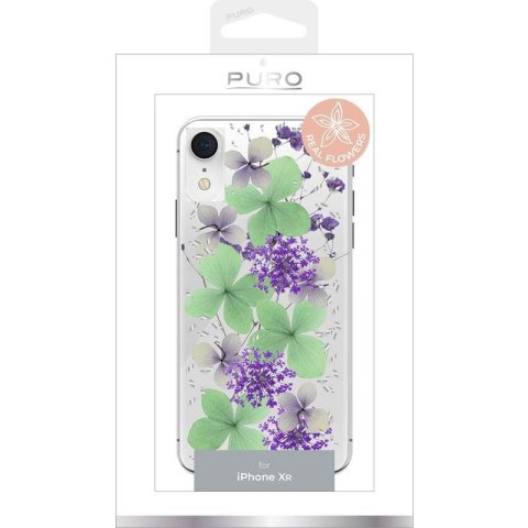 ND38_IPCX61HIPPIEC5GRN PURO Glam Hippie Chic Cover - Etui iPhone XR (prawdziwe płatki kwiatów zielone)