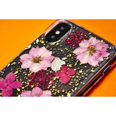 ND38_IPCX61HIPPIEC5GRN PURO Glam Hippie Chic Cover - Etui iPhone XR (prawdziwe płatki kwiatów zielone)