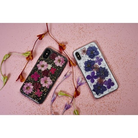 ND38_IPCX61HIPPIEC5GRN PURO Glam Hippie Chic Cover - Etui iPhone XR (prawdziwe płatki kwiatów zielone)
