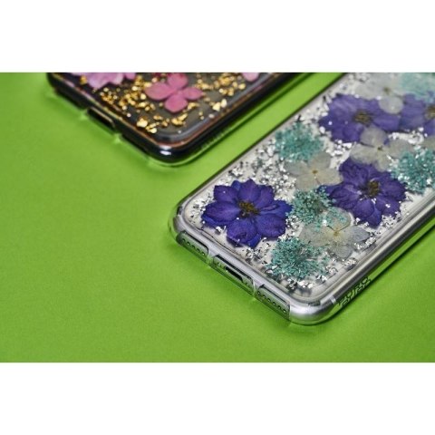 ND38_IPCX61HIPPIEC5GRN PURO Glam Hippie Chic Cover - Etui iPhone XR (prawdziwe płatki kwiatów zielone)