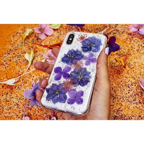 ND38_IPCX61HIPPIEC5GRN PURO Glam Hippie Chic Cover - Etui iPhone XR (prawdziwe płatki kwiatów zielone)