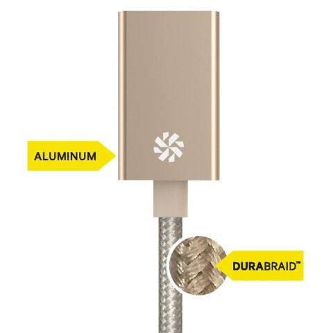 ND38_KU3CAPV1-GD Kanex przejściówka DuraBraid Aluminium z USB-C na USB 3.0 typ A (Gold)
