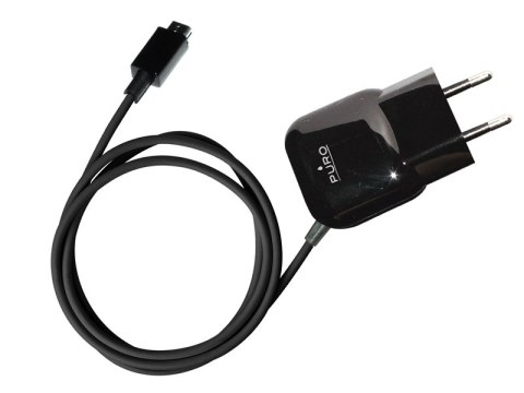 ND38_MTCMICROBLK PURO Mini Travel Charger - Przenośna ładowarka sieciowa z kablem Micro USB (czarny)