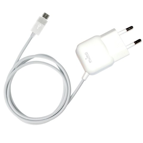 ND38_MTCMICROWHI PURO Mini Travel Charger - Przenośna ładowarka sieciowa z kablem Micro USB (biały)
