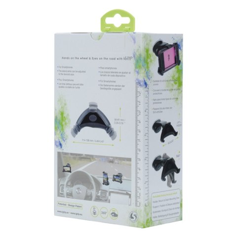 ND38_T5-40130 iGrip Universal Smart GripR xtra Kit - Uniwersalny uchwyt samochodowy do smartfonów o szer. 56 - 81 mm / wys. 114 