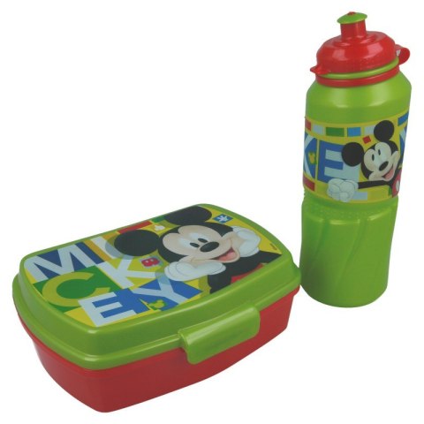 ND38_44241 Mickey Mouse - Śniadaniówka + bidon 530 ml w torbie śniadaniowej