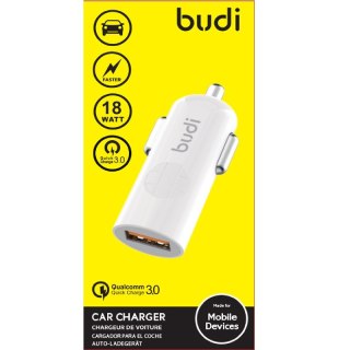 ND38_BD062Q Budi - Ładowarka samochodowa USB 18W QC3.0 (Biały)