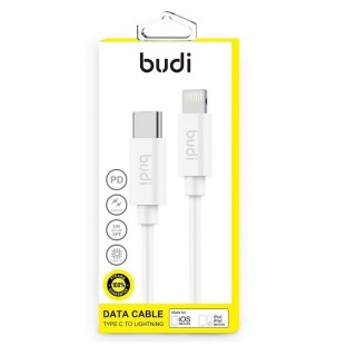 ND38_BD195 Budi - Kabel USB-C - Lightning z technologią PD MFi 1 m (Biały)