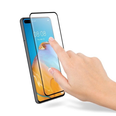 ND38_CRG-3DAG-HP40 Crong 3D Armour Glass ? Szkło hartowane 9H na cały ekran Huawei P40 + ramka instalacyjna