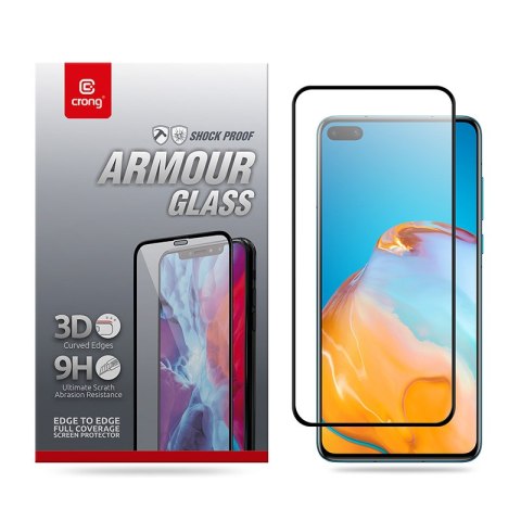 ND38_CRG-3DAG-HP40 Crong 3D Armour Glass ? Szkło hartowane 9H na cały ekran Huawei P40 + ramka instalacyjna