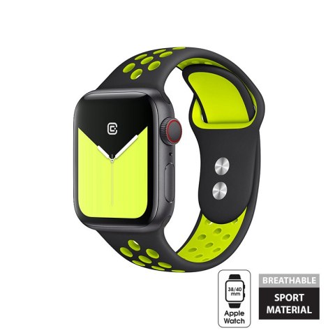 ND38_CRG-40DSB-YLW Crong Duo Sport Band - Pasek do Apple Watch 38/40 mm (czarny/limonkowy)