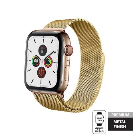 ND38_CRG-40MST-GLD Crong Milano Steel - Pasek ze stali nierdzewnej do Apple Watch 38/40 mm (złoty)