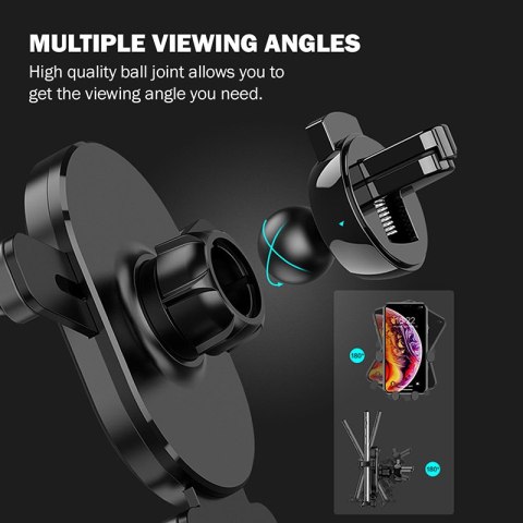 ND38_CRG-CH5-BLK Crong Gravity Auto-Lock Car Holder ? Uchwyt samochodowy grawitacyjny do telefonu 4 7?-6 5? (czarny)