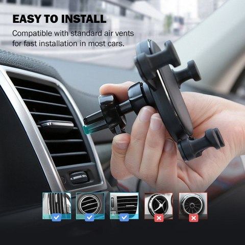 ND38_CRG-CH5-BLK Crong Gravity Auto-Lock Car Holder ? Uchwyt samochodowy grawitacyjny do telefonu 4 7?-6 5? (czarny)
