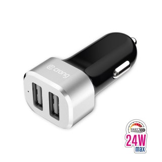 ND38_CRG-PWRC-USB24-ALU Crong Power Car Charger 24W - Ładowarka samochodowa 2xUSB 2.4A (aluminium)