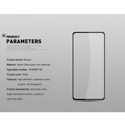 ND38_HW4678 Mocolo 2.5D Full Glue Glass - Szkło ochronne Huawei P40