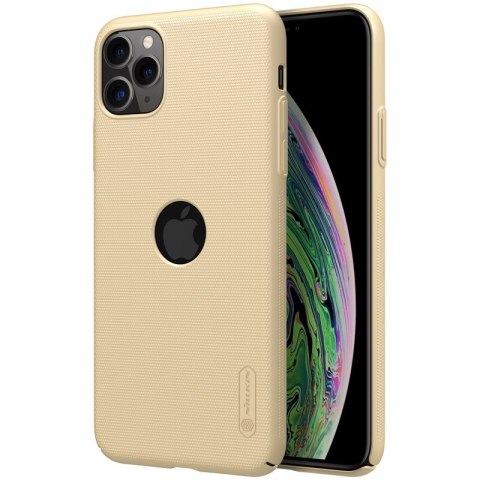 ND38_IP65-86583 Nillkin Super Frosted Shield - Etui Apple iPhone 11 Pro Max z wycięciem na logo (Golden)