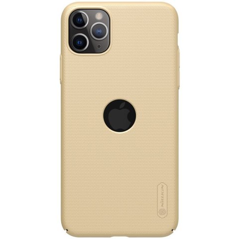 ND38_IP65-86583 Nillkin Super Frosted Shield - Etui Apple iPhone 11 Pro Max z wycięciem na logo (Golden)