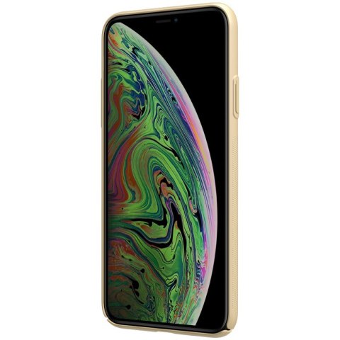 ND38_IP65-86583 Nillkin Super Frosted Shield - Etui Apple iPhone 11 Pro Max z wycięciem na logo (Golden)