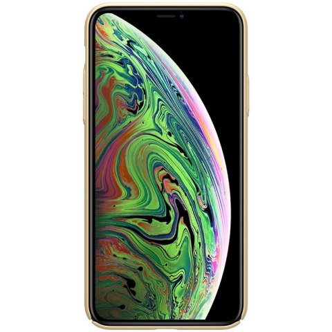 ND38_IP65-86583 Nillkin Super Frosted Shield - Etui Apple iPhone 11 Pro Max z wycięciem na logo (Golden)
