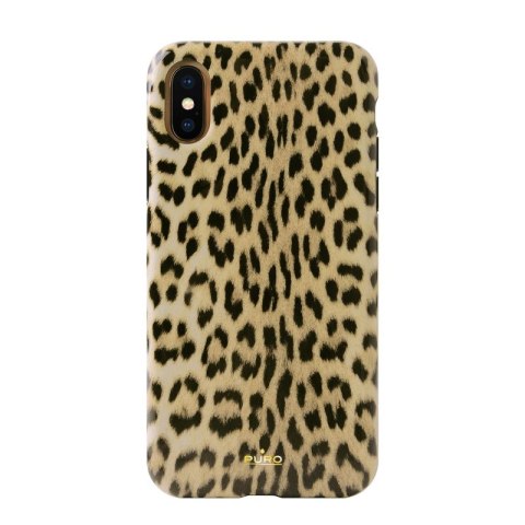 ND38_IPCX65LEO1BLK PURO Glam Leopard Cover - Etui iPhone Xs Max (Leo 1) Limited edition
