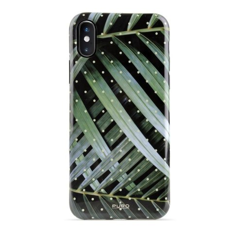 ND38_IPCX65TROPICAL1BLK PURO Glam Tropical Leaves - Etui iPhone Xs Max (Brilliant Leaves)
