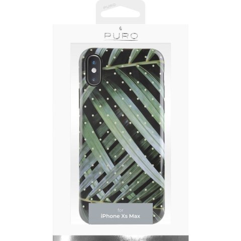 ND38_IPCX65TROPICAL1BLK PURO Glam Tropical Leaves - Etui iPhone Xs Max (Brilliant Leaves)