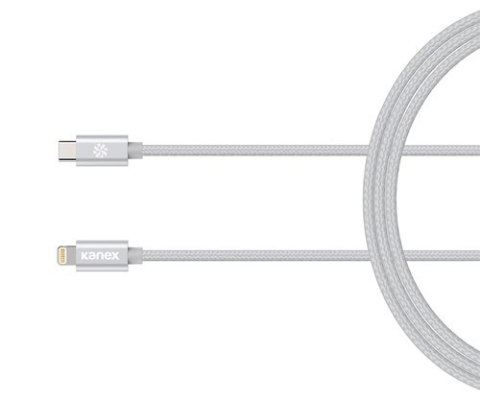ND38_K157-1528-1MSV Kanex DuraBraid - Kabel połączeniowy USB-C (Power Delivery) na Lightning MFi 1 2 m (Silver)