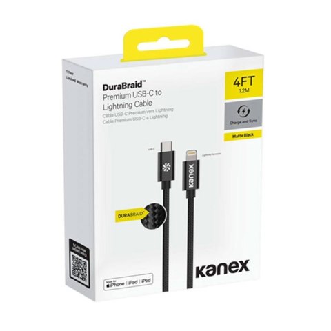 ND38_K157-1528-1MSV Kanex DuraBraid - Kabel połączeniowy USB-C (Power Delivery) na Lightning MFi 1 2 m (Silver)