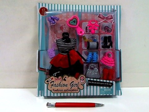 Sukienka z akcesoriami dla lalek 10851.