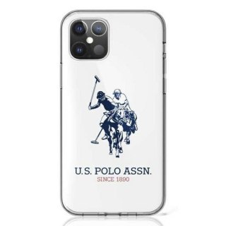 ND38_USHCP12STPUHRWH US Polo Assn Big Double Horse Logo - Etui iPhone 12 Mini (biały)