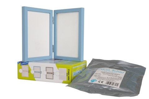 ND19_OB-14___N10/20 Odcisk bobasa - ramka z glinką podwójna - niebieska