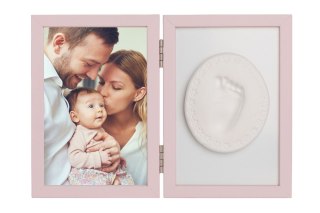 ND19_OB-15___N10/20 Odcisk bobasa - ramka z glinką podwójna - różowa