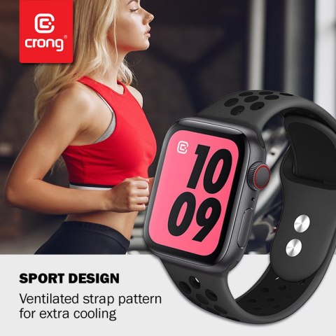 ND38_CRG-44DSB-BLK Crong Duo Sport - Pasek do Apple Watch 42/44 mm (szary/czarny)