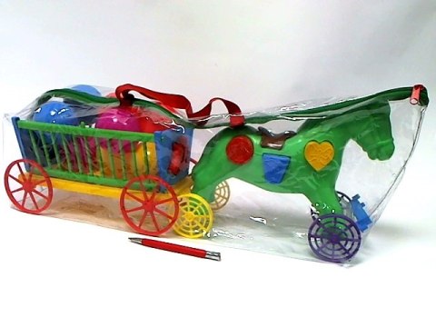 Konik edukacyjny z wozem 00202