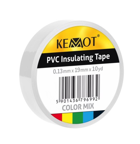 NAR0430 Taśma izolacyjna klejąca REBEL (0,13 mm x 19 mm x 10 yd) biała