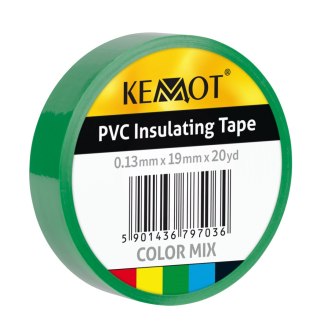 NAR0434 Taśma izolacyjna klejąca REBEL (0,13 mm x 19 mm x 20 yd) zielona